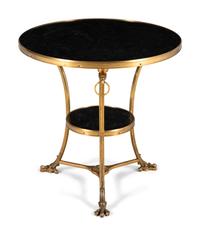An Empire Style Gilt Bronze and Marble Guéridon