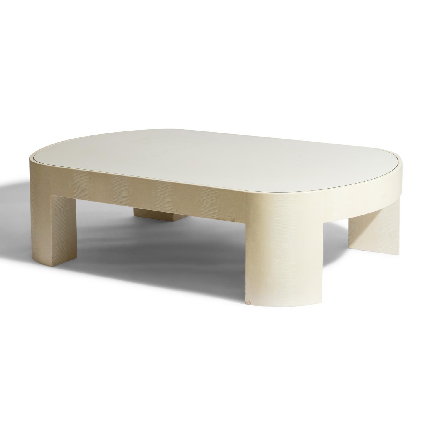 Banker Embossed Leather Coffee Table