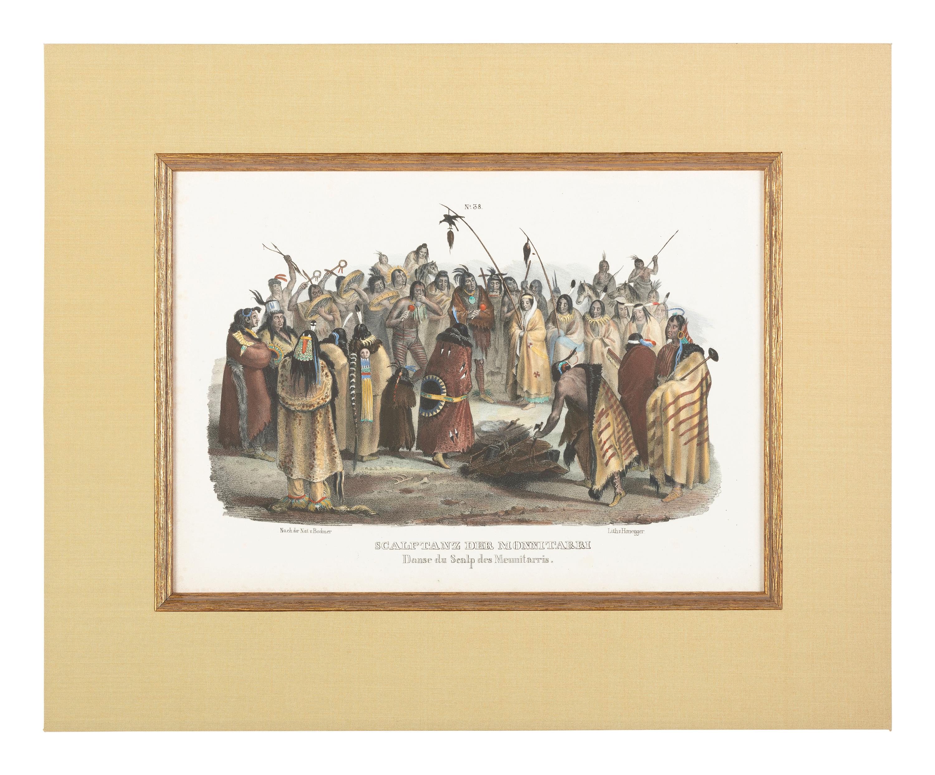[BODMER, Karl (1809-1893)]. Scalptanz Der Monnitarri. Danse du Scalp des Meunitarris .