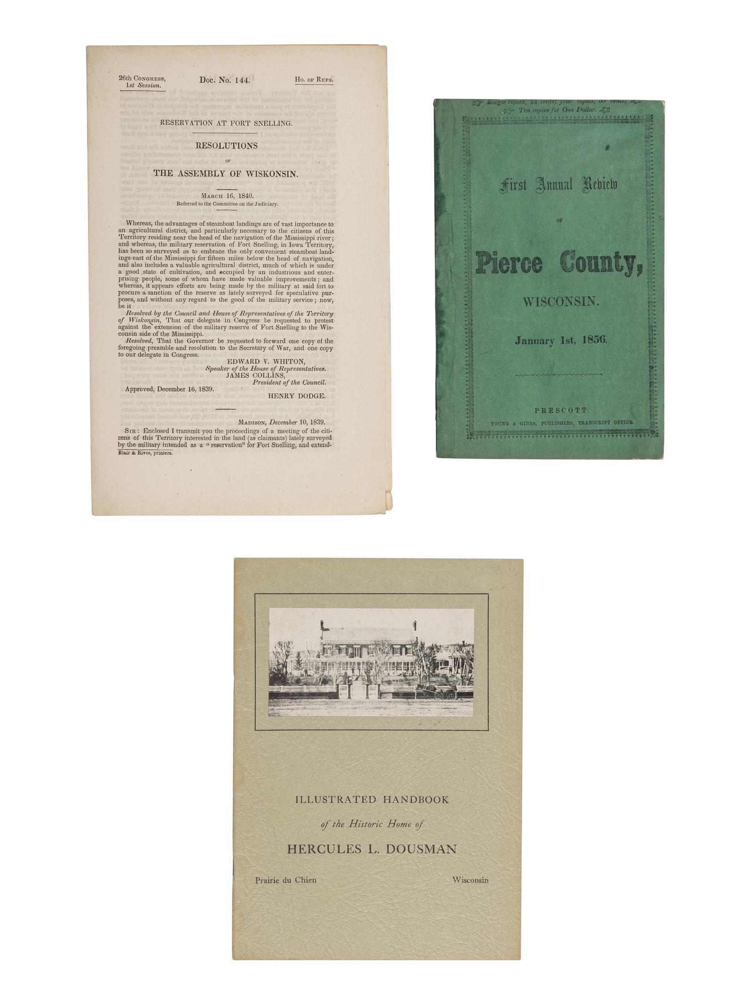 [WISCONSIN]. A group of 15 works, including: