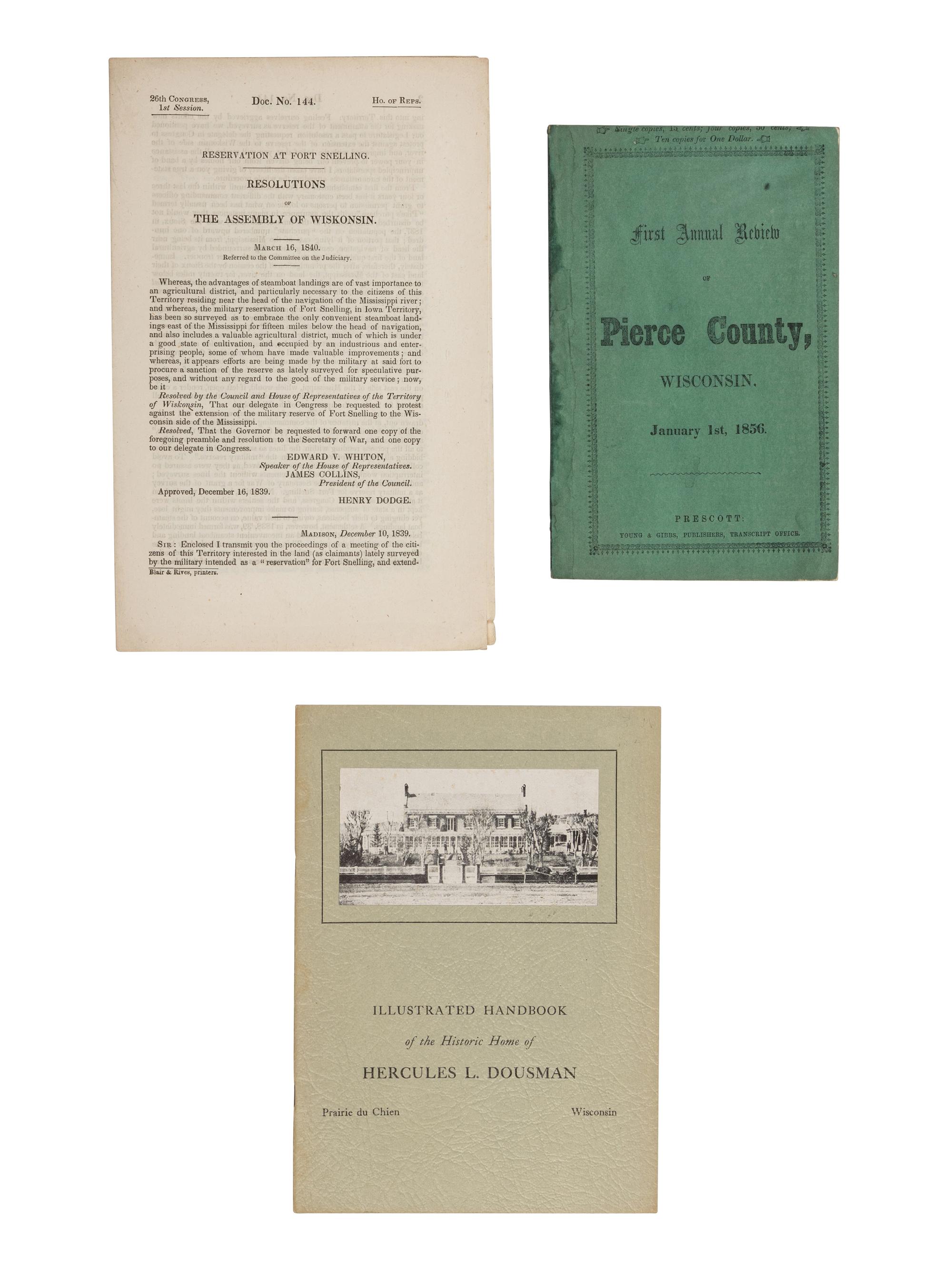 [WISCONSIN]. A group of 15 works, including: