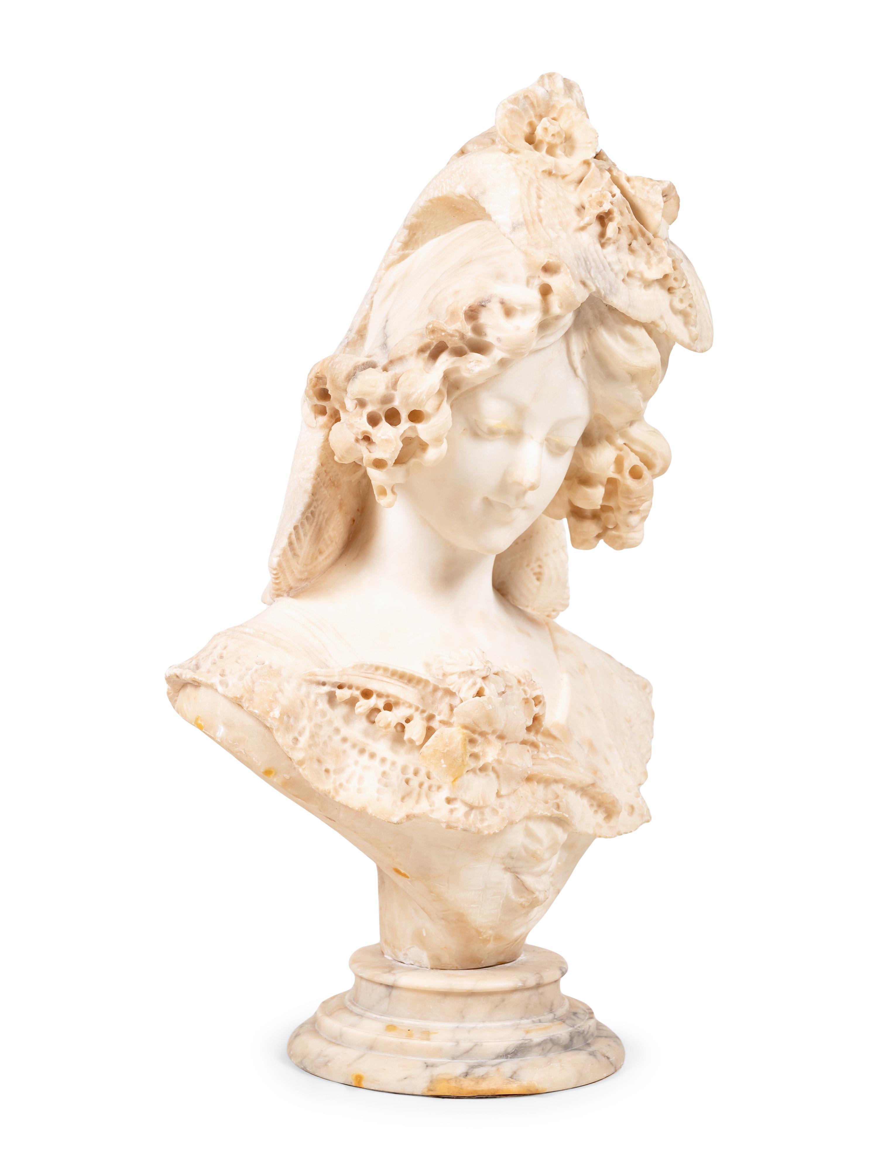 An Italian Alabaster Bust of a Lady