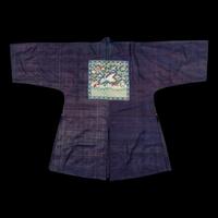 A Chinese Navy Blue Ground Official's Surcoat, Bufu, and A Velvet-Brimmed Winter Hat, Jiguan, 19th Century 清中晚期 藍地一品文官補服及冬吉冠一頂