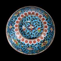 A Chinese Cloisonné 'Hai Ma' Bowl 掐絲琺瑯海馬圖盌