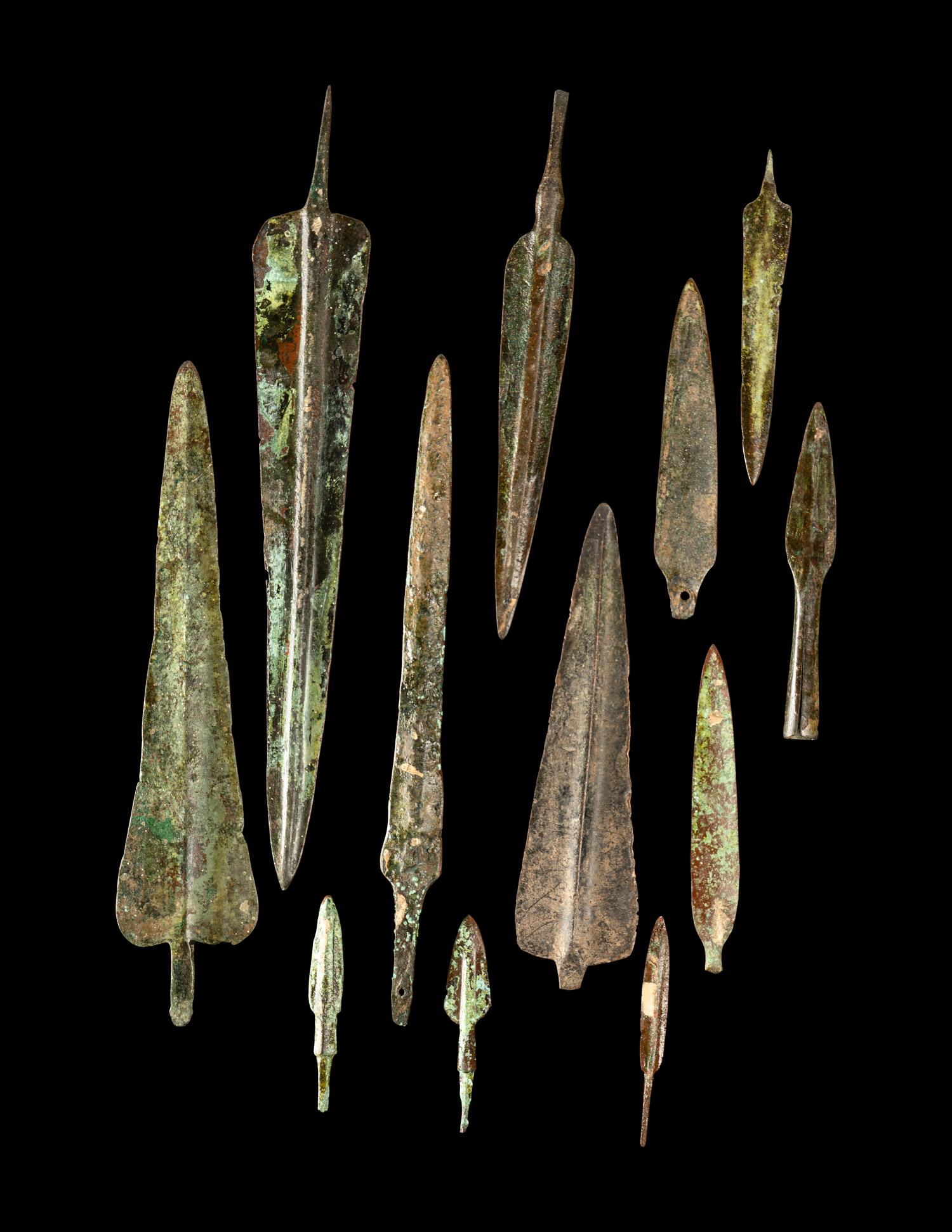 A Group of 25 Luristan Bronze Spearheads and Arrowheads