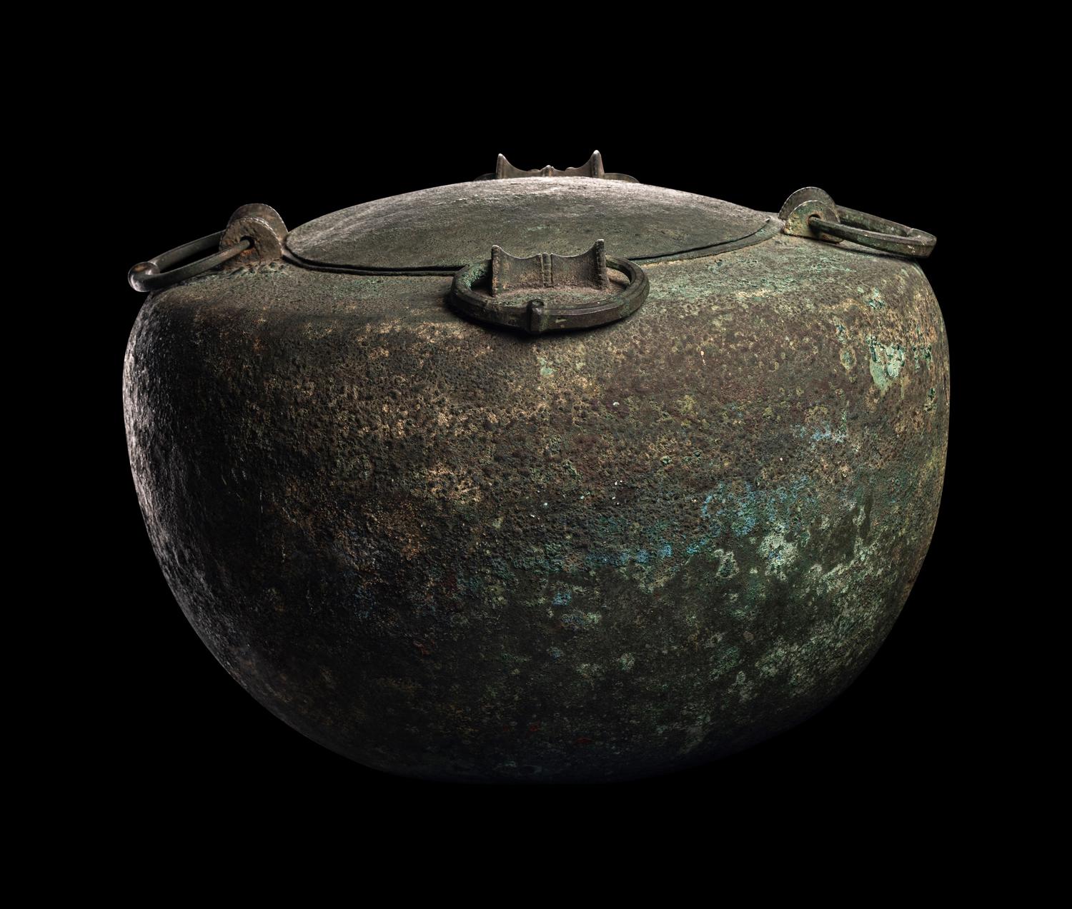 A Greek Bronze Cauldron with Lid