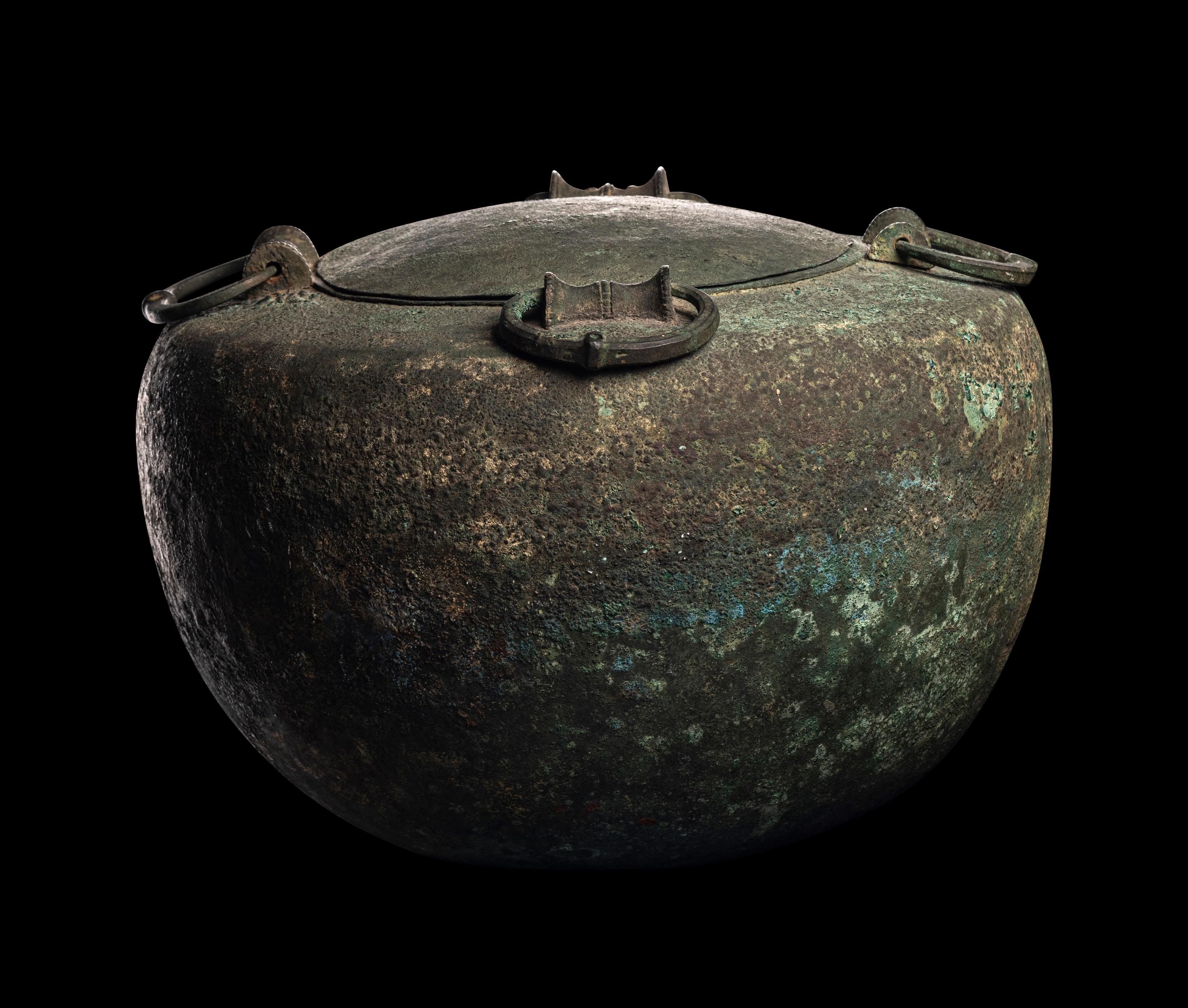 A Greek Bronze Cauldron with Lid