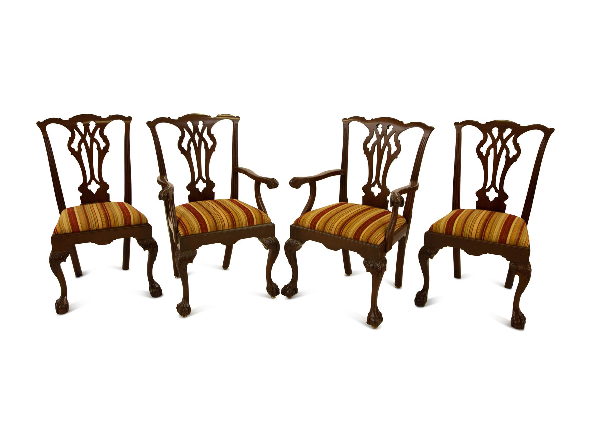 A Set of Six Chippendale Style Mahogany Dining Chairs