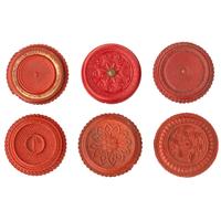 [EARLY PHOTOGRAPHY - UNION CASES]. A group of 6 assorted red "oreo" union cases, highlighted by very very rare floral example, including: