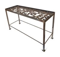 A Steel Console Table with a Cast Iron Grate-Inset Top — 20TH CENTURY