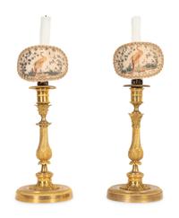 A Pair of French Gilt Bronze Candlesticks