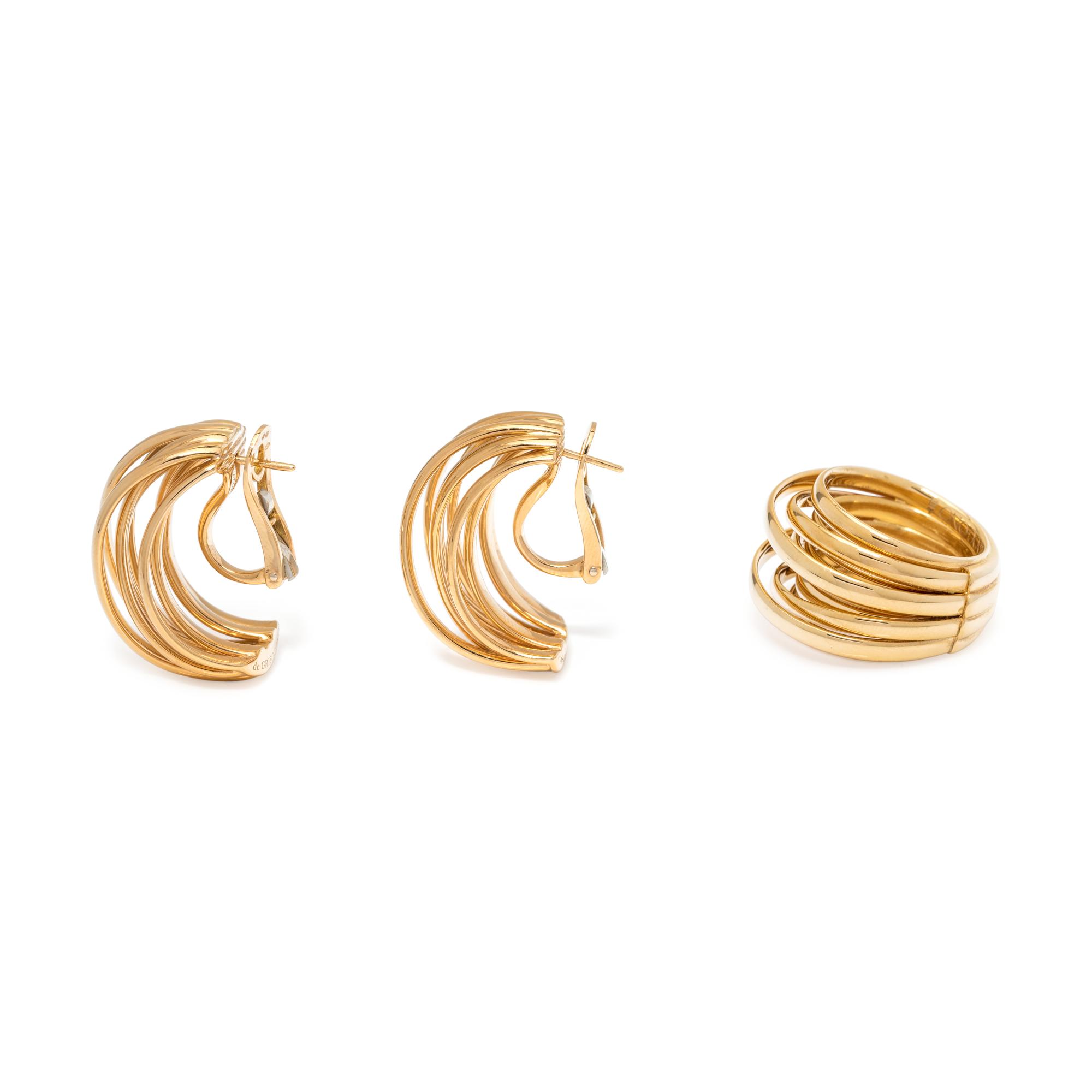 DE GRISOGONO, YELLOW GOLD 'ALLEGRA' SET