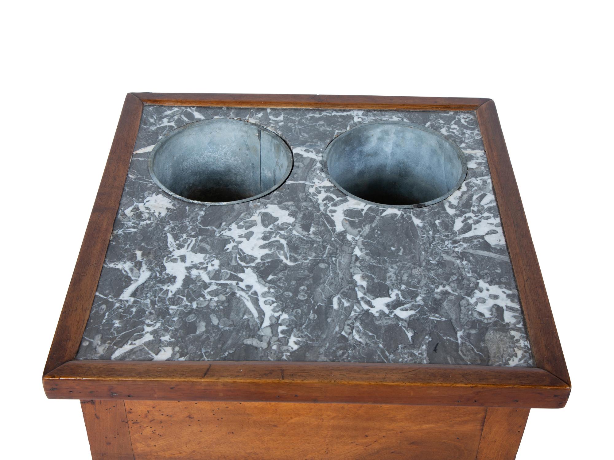 A French Provincial Fruitwood Marble-Top Rafraichissoir — LATE 18TH CENTURY