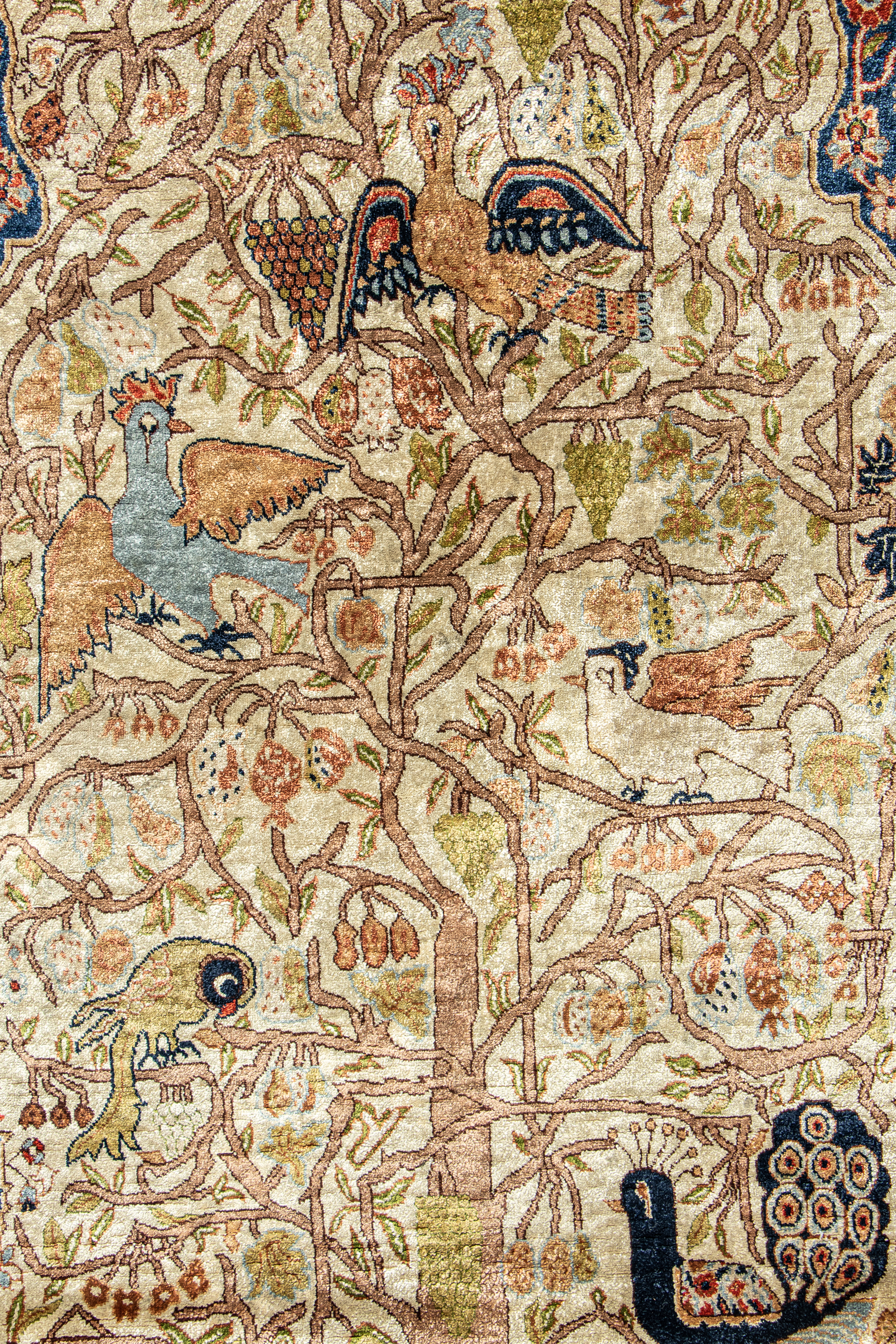 A Kashan Silk Rug