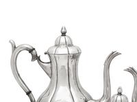 A Japanese Silver Five-Piece Tea and Coffee Service
