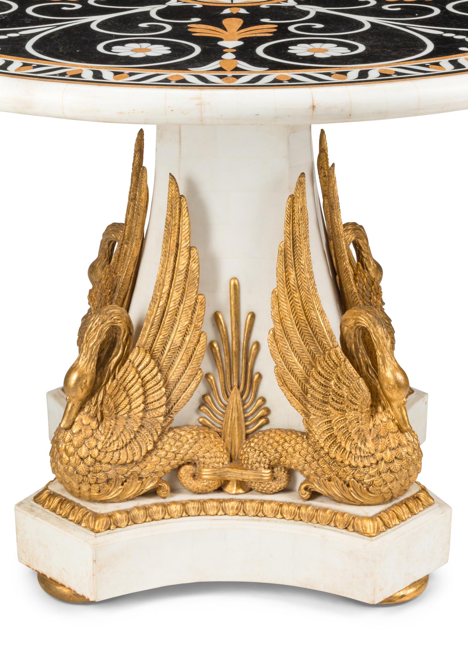 An Italian Parcel Gilt Table with a Specimen Marble Top