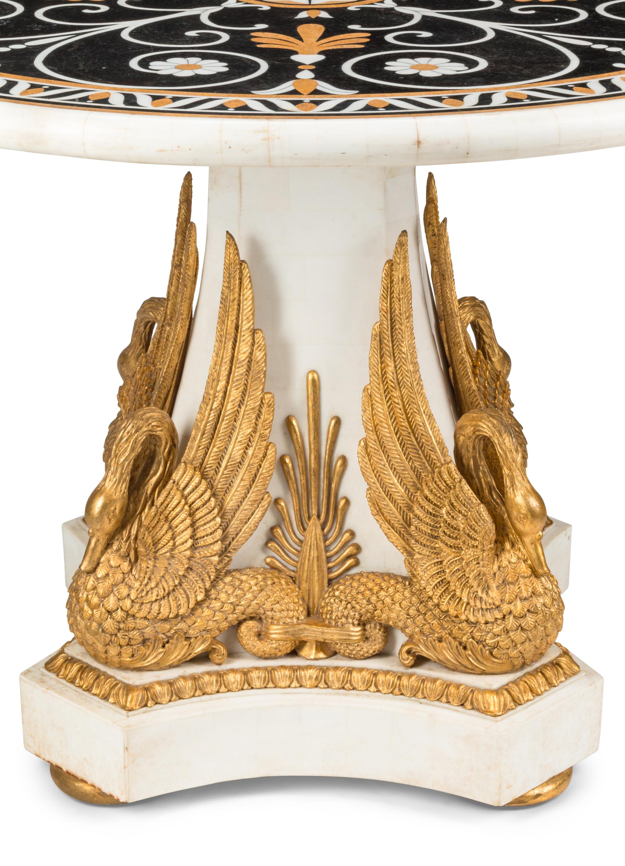 An Italian Parcel Gilt Table with a Specimen Marble Top