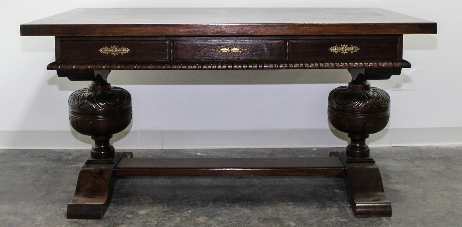 A German Oak Refectory Table Height 29 1/2 x width 58 1/2 x depth 33 1/4 inches. — FIRST QUARTER 20TH CENTURY