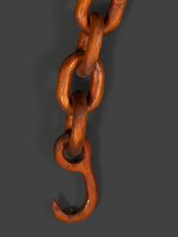 A Folk Art Carved Wood Sailor's Whimsy Chain