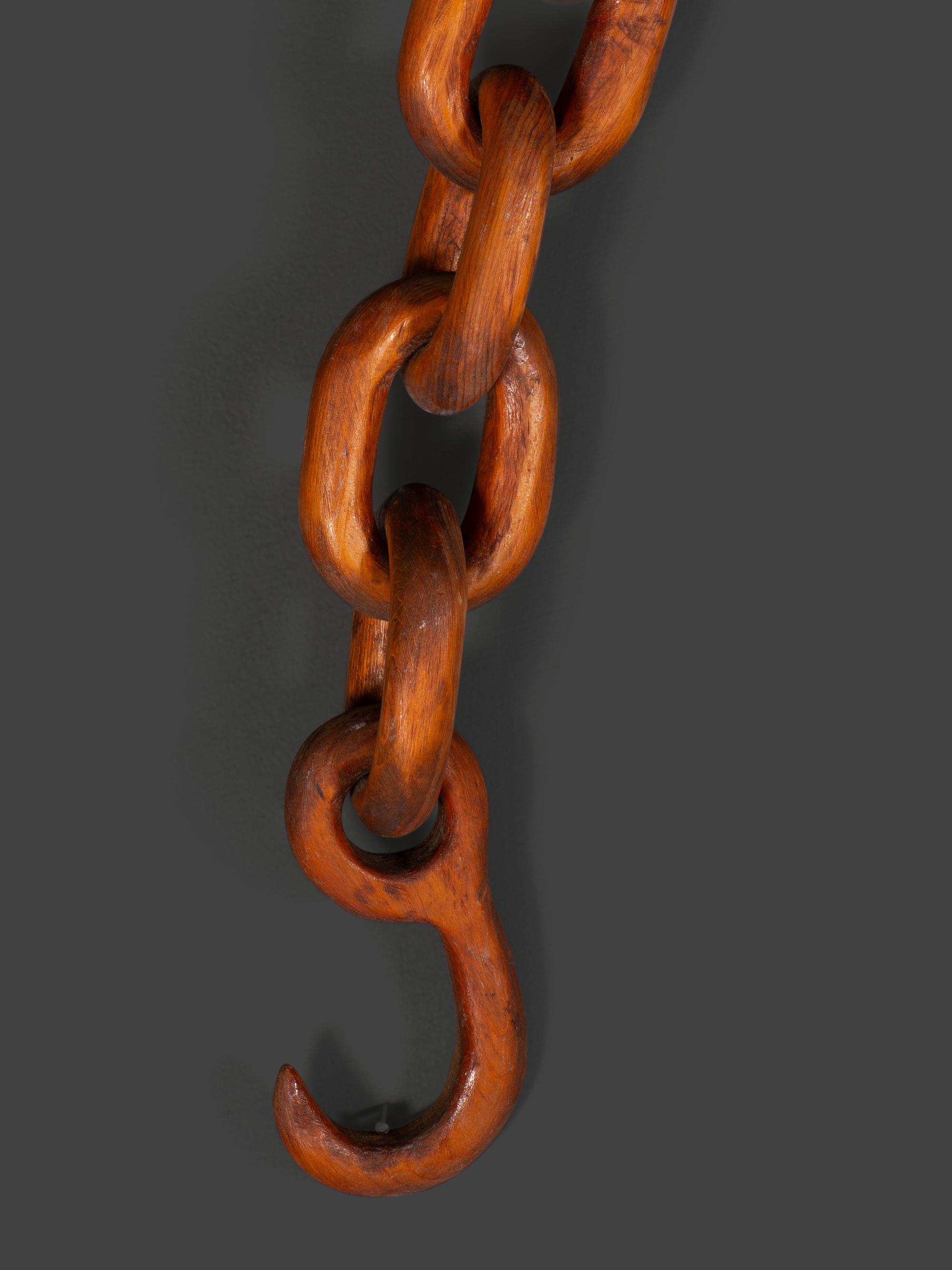 A Folk Art Carved Wood Sailor's Whimsy Chain