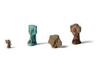 Four Egyptian Faience Shu Amulets