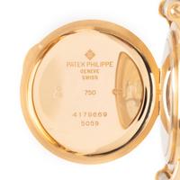 PATEK PHILIPPE, REF. 5059R 18K ROSE GOLD OFFICER'S CASE PERPETUAL CALENDAR, MOONPHASE WATCH, BOX & PAPERS