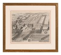 A Set of Ten Topographical Engravings in Giltwood Frames