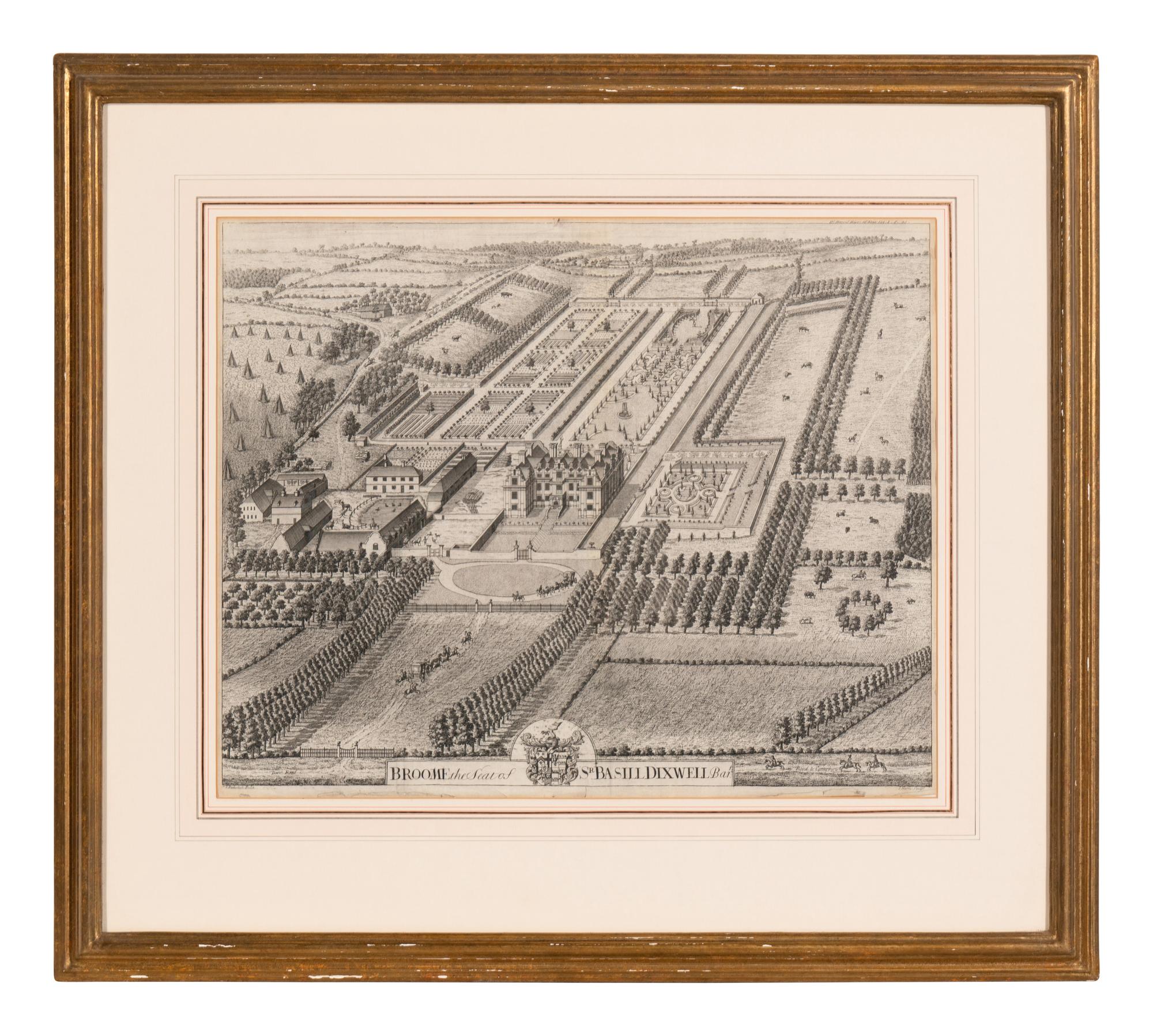 A Set of Ten Topographical Engravings in Giltwood Frames
