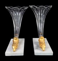 A Pair of Empire Style Glass Cornucopia Vases — 19TH/20TH CENTURY