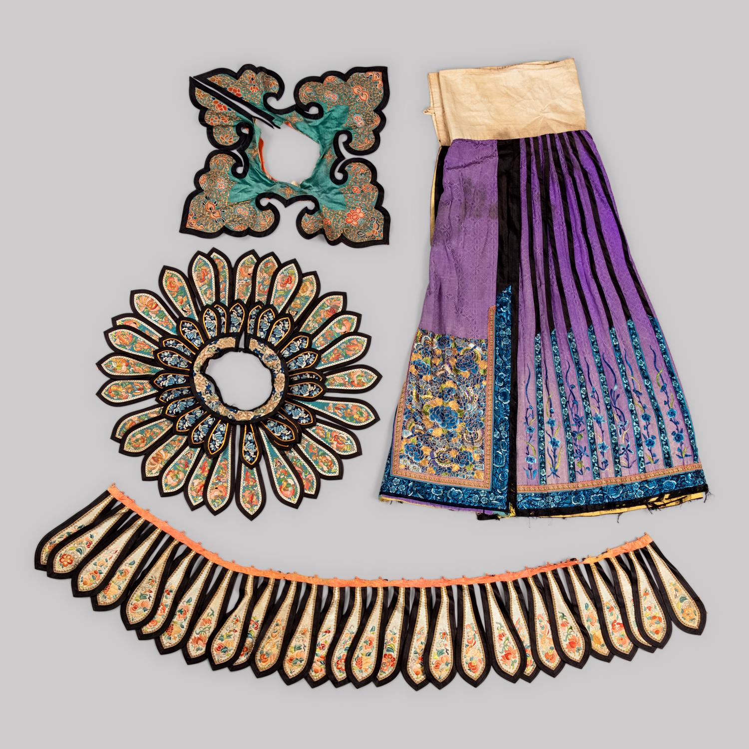 Four Embroidered Silk Ladies' Articles