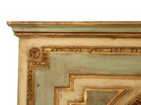 A French Painted and Parcel Gilt Trumeau Mirror