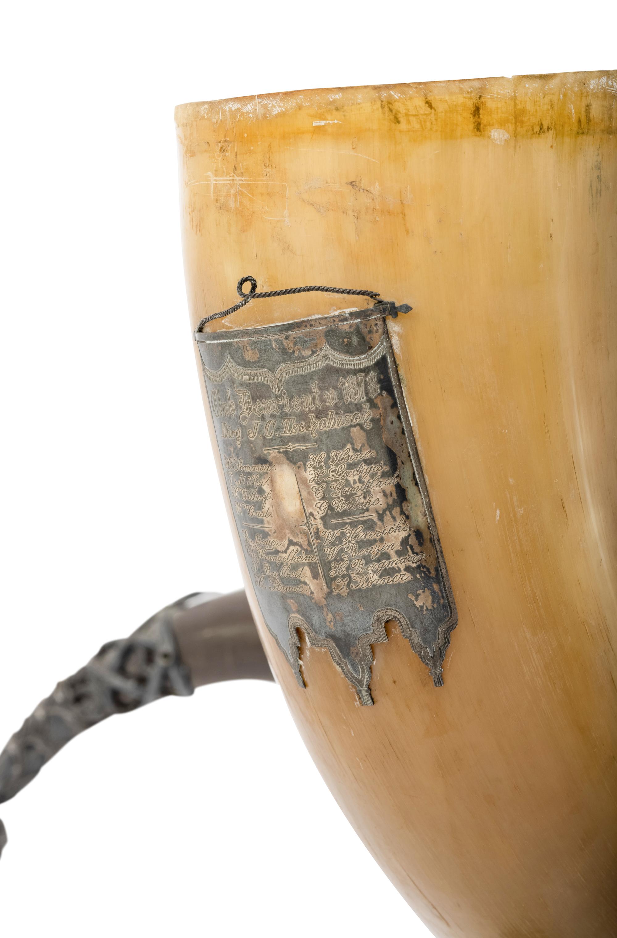 A Silver-Plate Mounted Toasting Horn