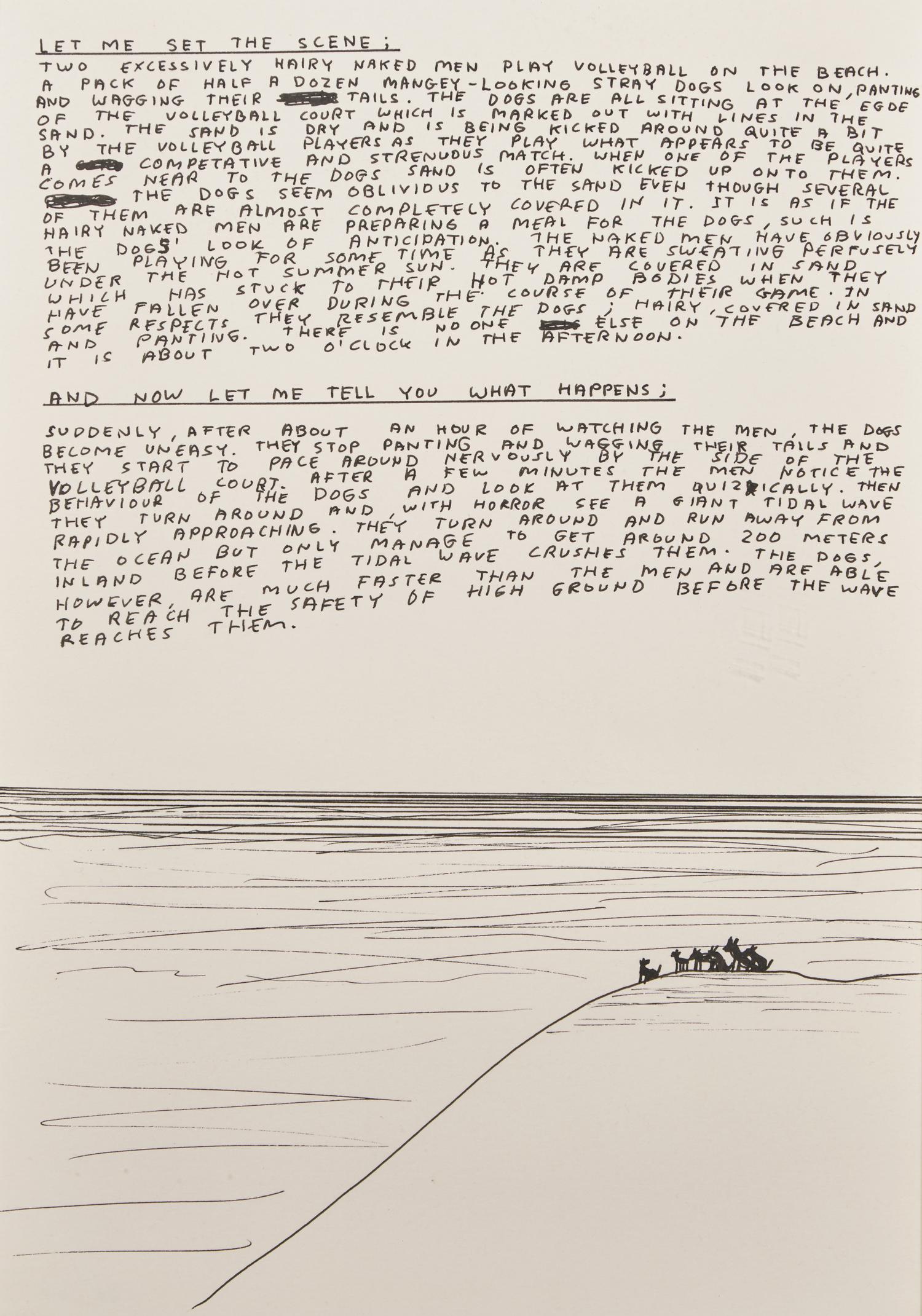 Untitled (Bam!) , 1997, Untitled (Draughtsman takes a shower) , 1997, Untitled (Dear Your Majesty) , 1997-99, Untitled (Trademarks) , 1999, Untitled (Crossword) , 1998 and Untitled , 2003 (a group of 6 works)
