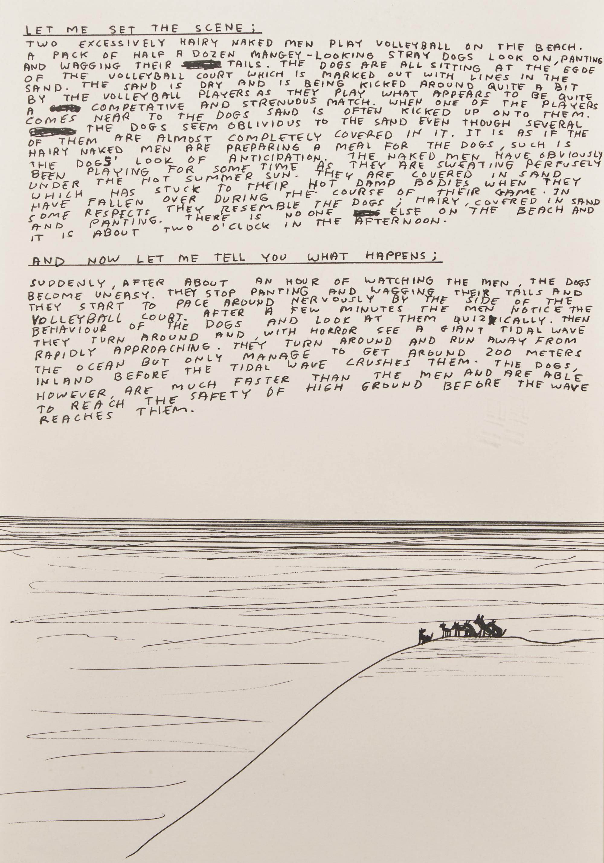 Untitled (Bam!) , 1997, Untitled (Draughtsman takes a shower) , 1997, Untitled (Dear Your Majesty) , 1997-99, Untitled (Trademarks) , 1999, Untitled (Crossword) , 1998 and Untitled , 2003 (a group of 6 works)