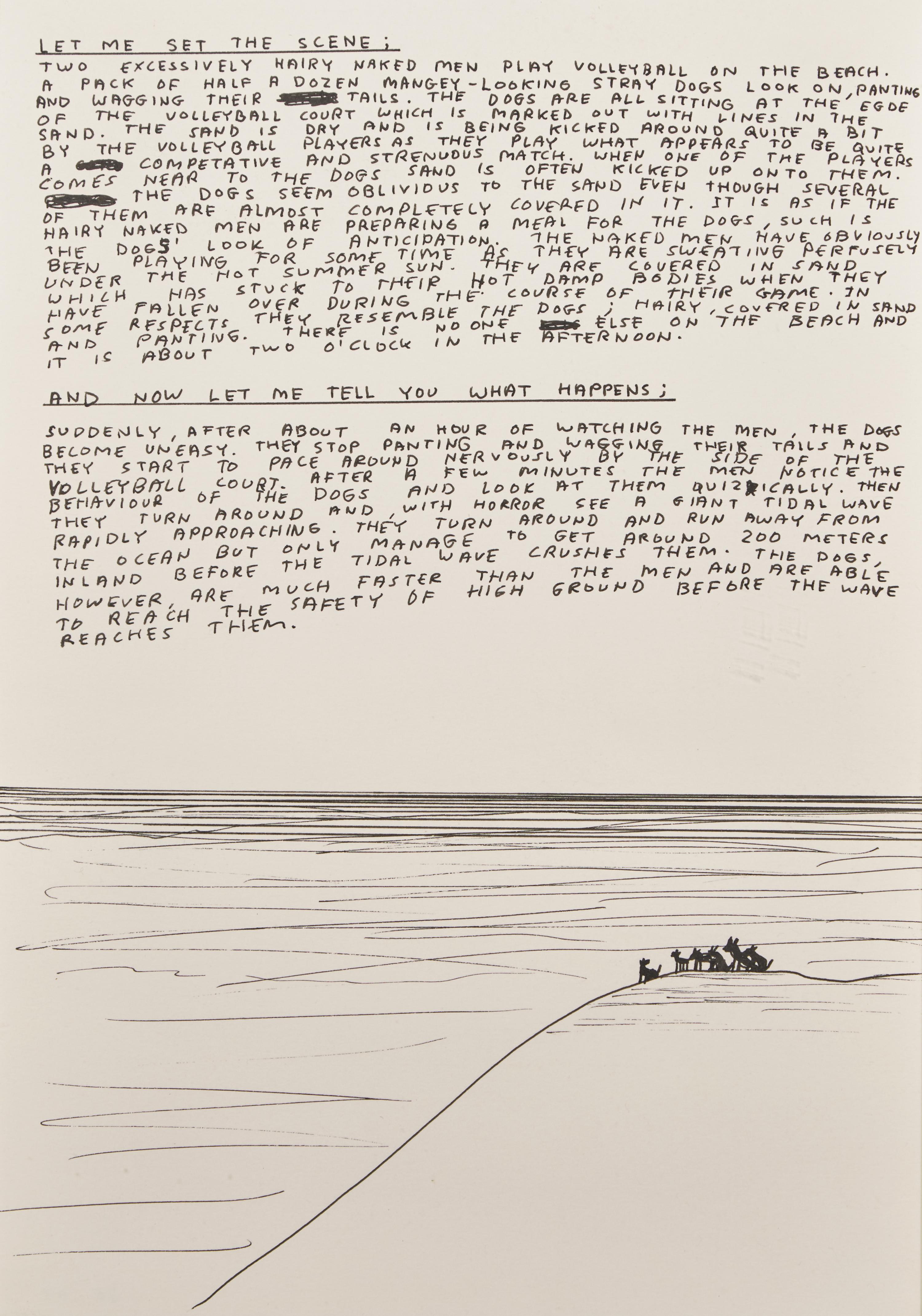 Untitled (Bam!) , 1997, Untitled (Draughtsman takes a shower) , 1997, Untitled (Dear Your Majesty) , 1997-99, Untitled (Trademarks) , 1999, Untitled (Crossword) , 1998 and Untitled , 2003 (a group of 6 works)