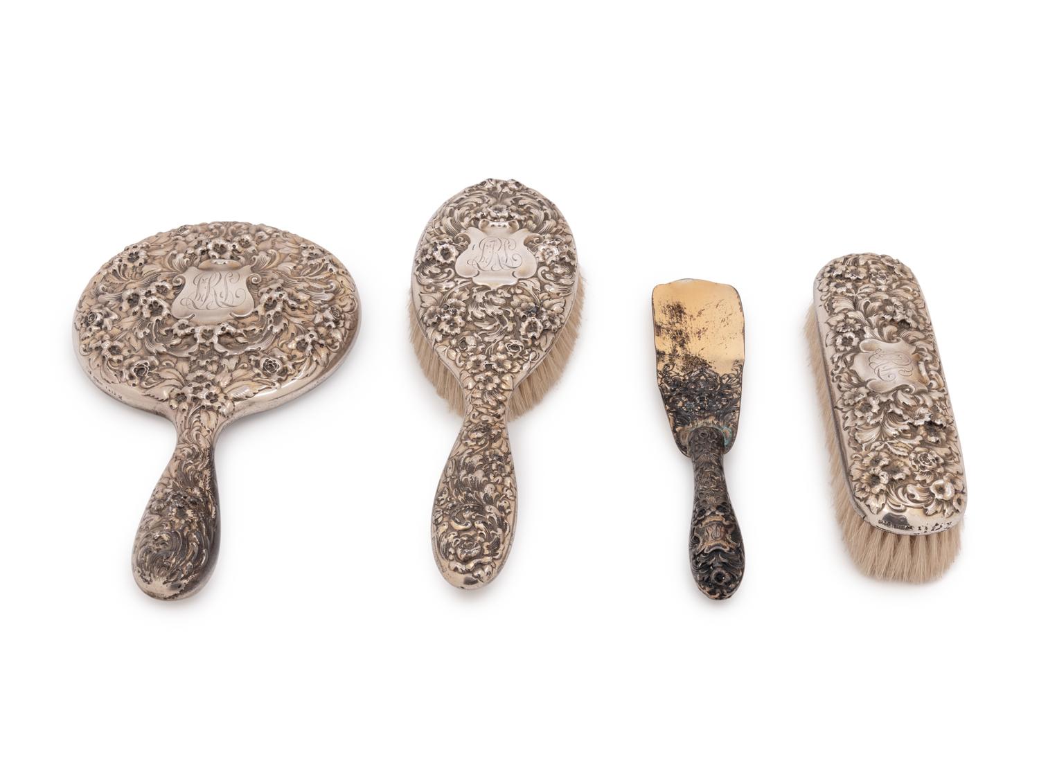 An American Silver Four-Piece Dresser Set