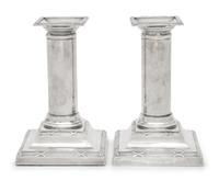 A Pair of English Silver Small Candlesticks