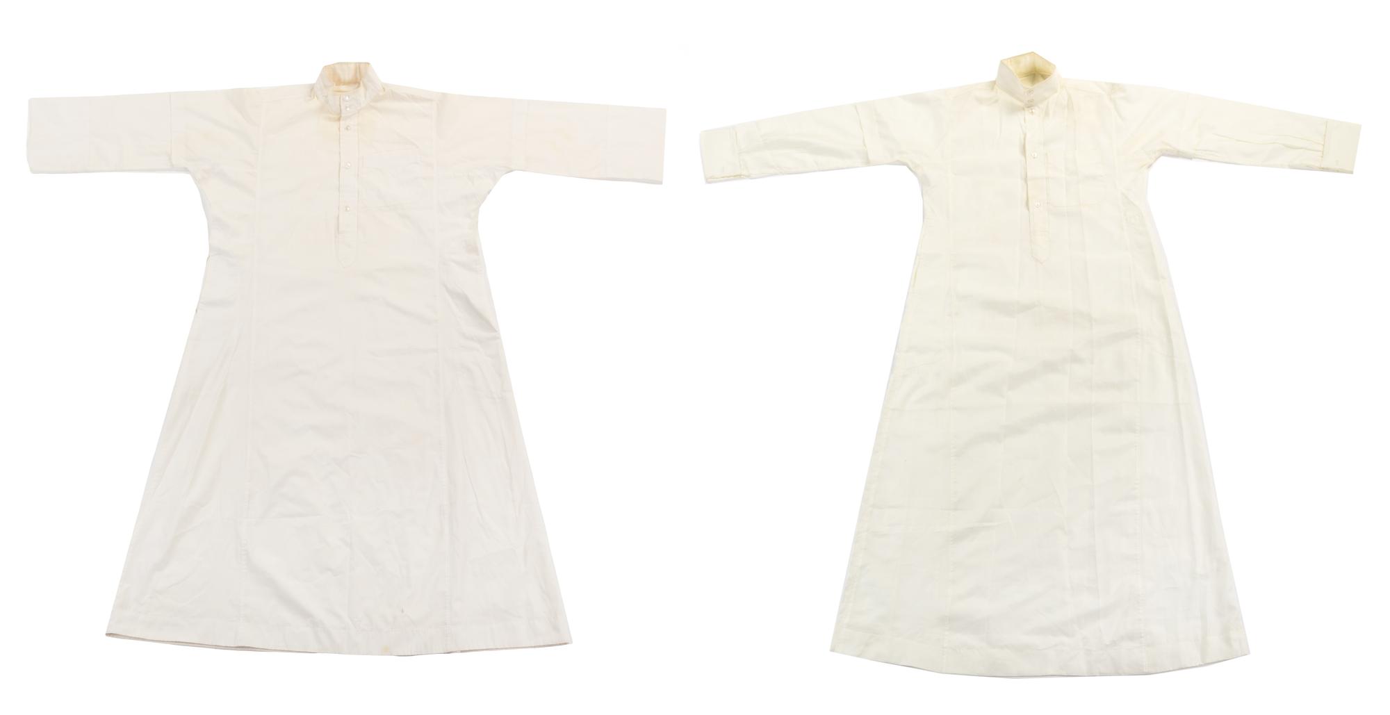 Three Middle Eastern Metallic Thread Embroidered Men's Abayehs Length of longest abayeh 58 inches. — 20TH CENTURY