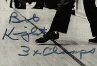 A Bobby Knight Signed Autograph Chair Throwing Photograph Display (Steiner Hologram)