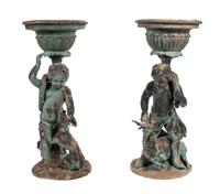 Two Figural Jardinieres, Height of first 32 inches.