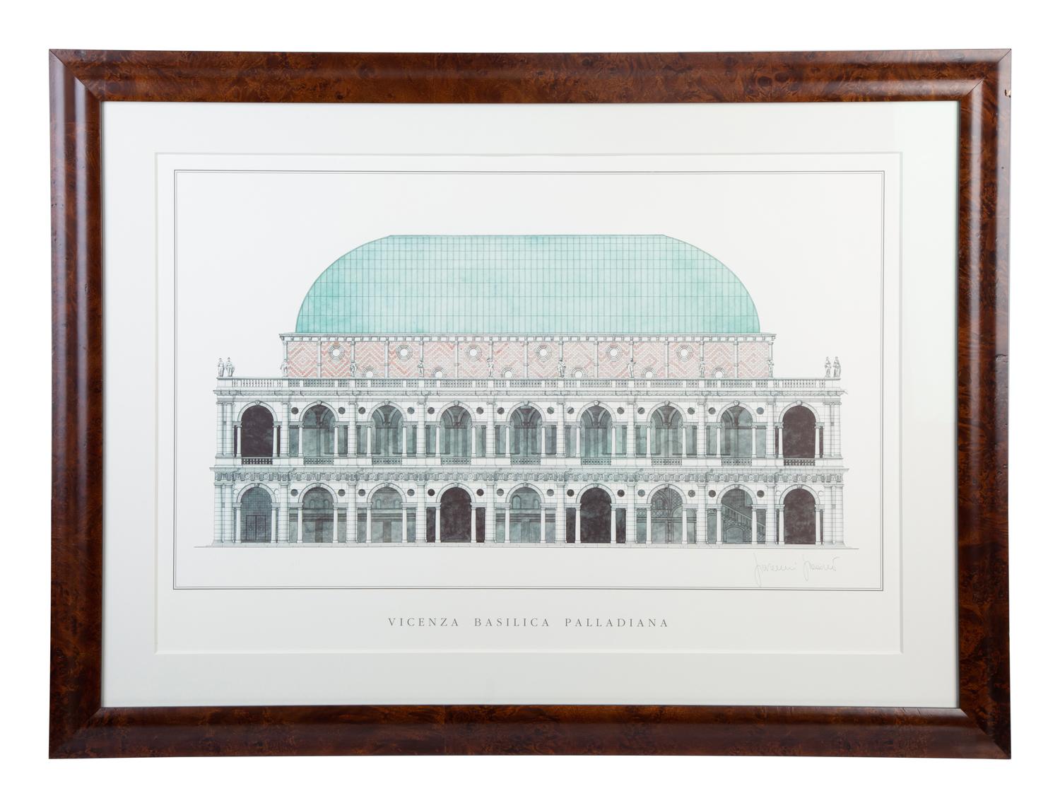 Four Framed Architectural Color Prints by Giovanni Giaconi from The Villas of Palladino — 20TH CENTURY