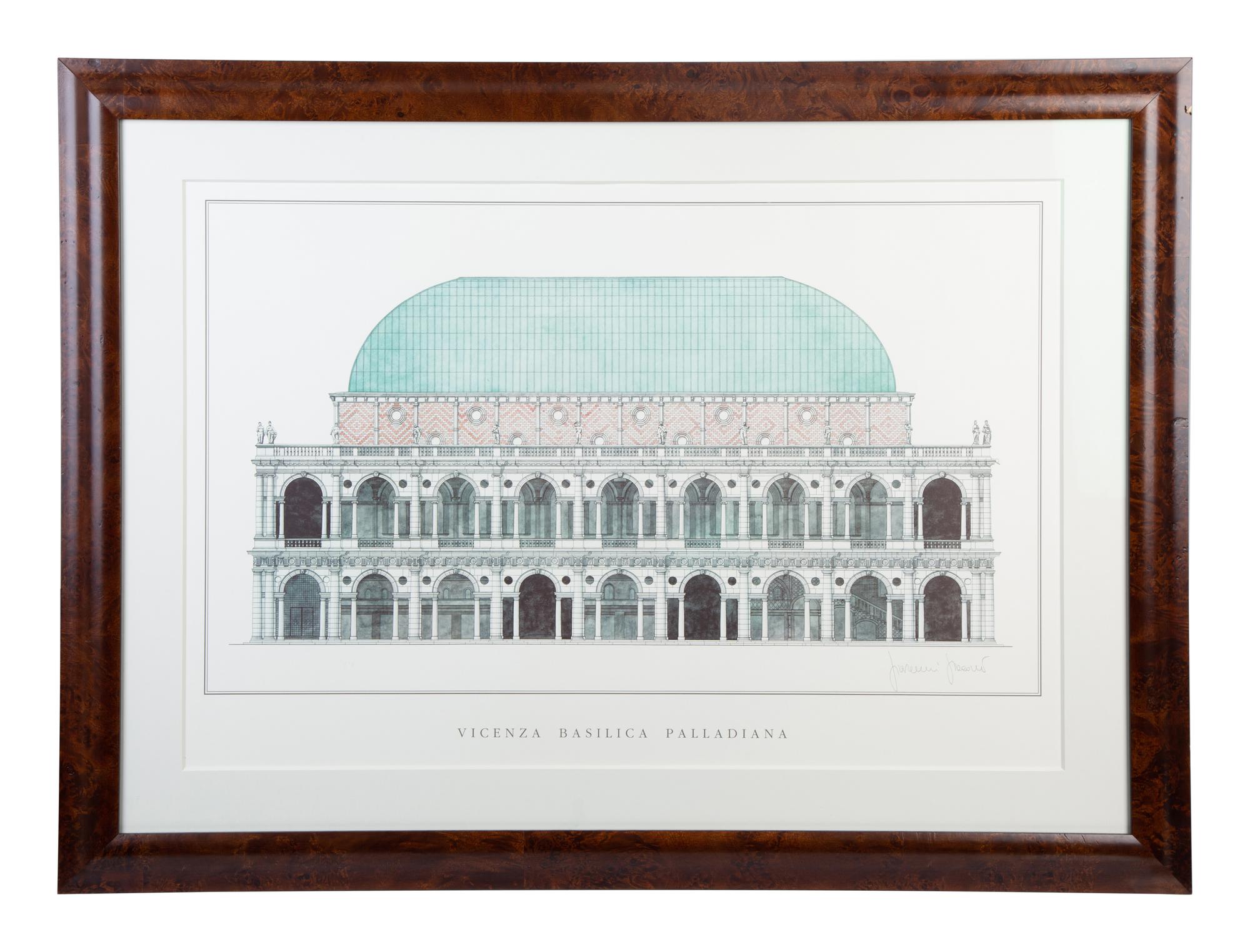 Four Framed Architectural Color Prints by Giovanni Giaconi from The Villas of Palladino — 20TH CENTURY