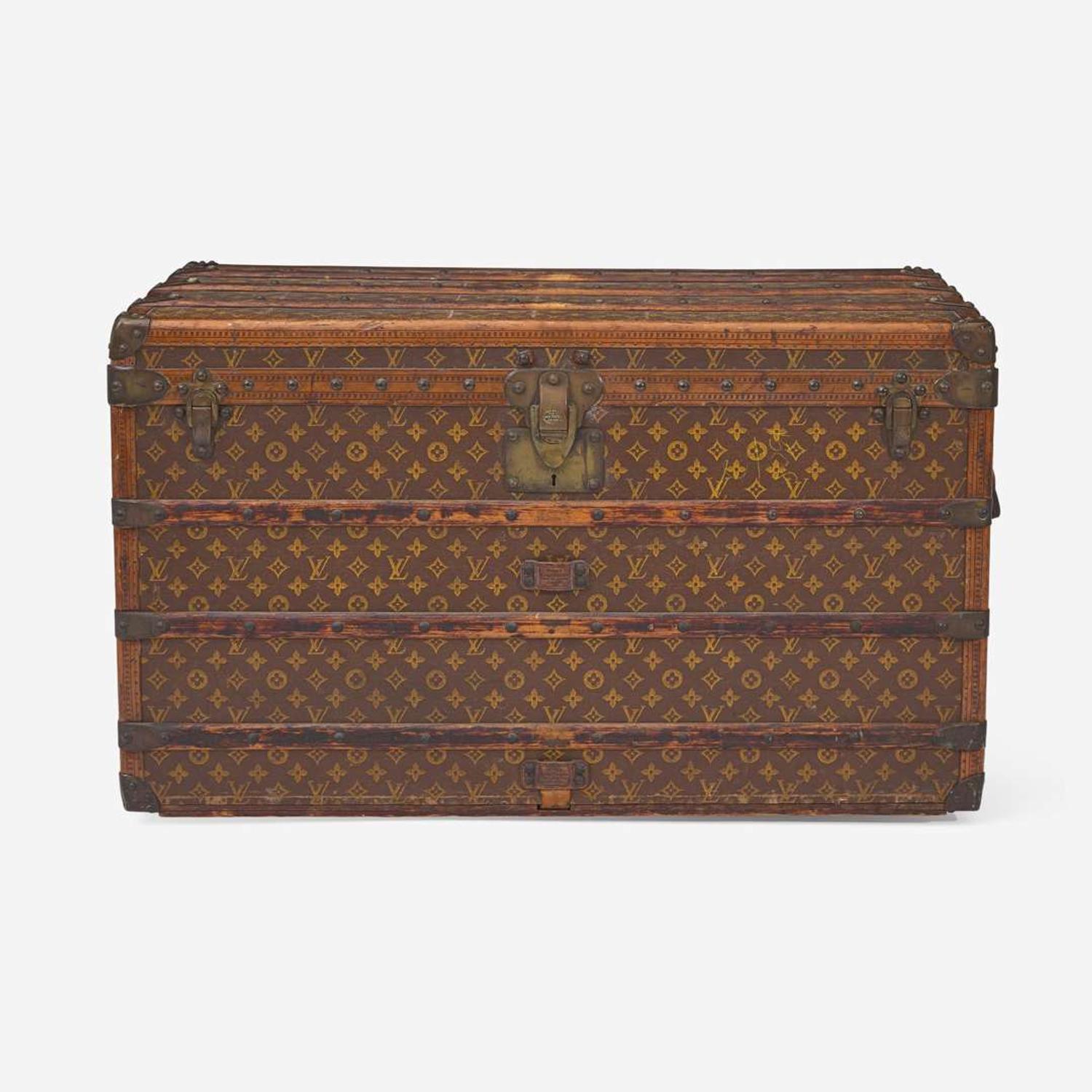 A Louis Vuitton Monogrammed Canvas Steamer Trunk Early 20th-century