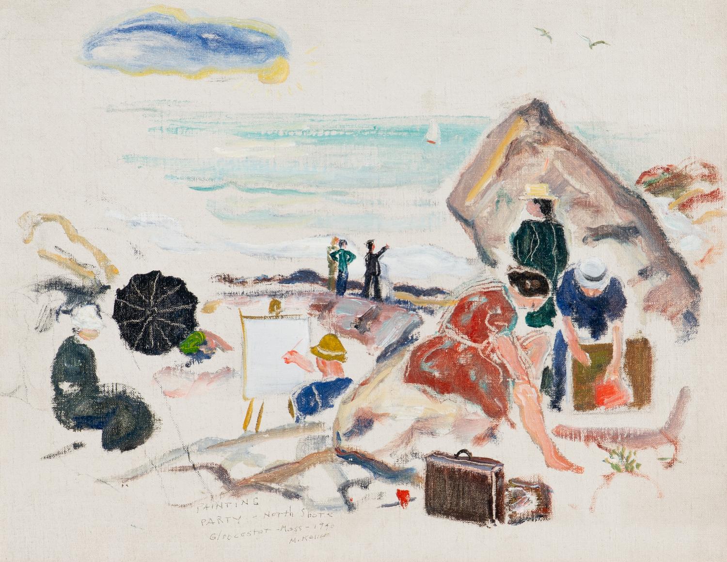 Marie Kelly (American, 1917–2001) — Painting Party - North Shore - Gloucester , 1940