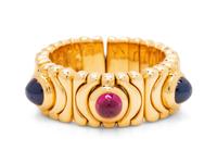 An 18 Karat Yellow Gold and Multigem Ring, Bvlgari,