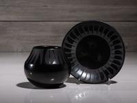 Blackware Pottery Jar and Saucer 1943-1956