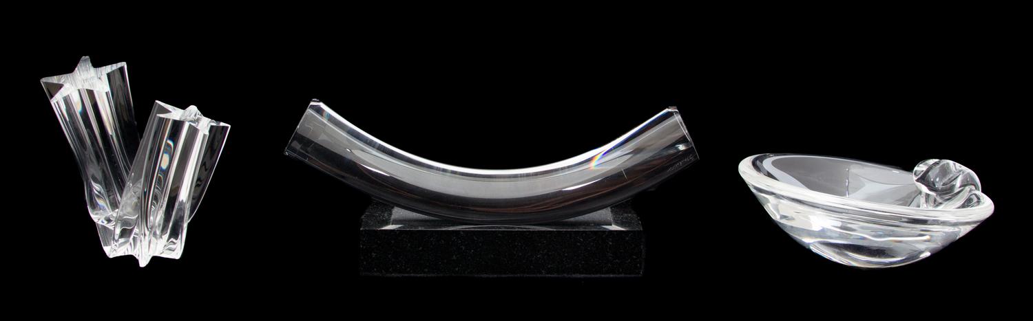 Three Pieces of Steuben Crystal Length of largest 10 1/4 inches. — 20TH CENTURY