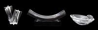 Three Pieces of Steuben Crystal Length of largest 10 1/4 inches. — 20TH CENTURY