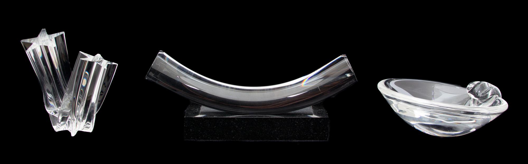 Three Pieces of Steuben Crystal Length of largest 10 1/4 inches. — 20TH CENTURY