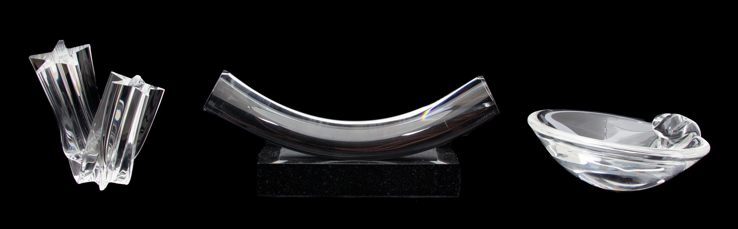 Three Pieces of Steuben Crystal Length of largest 10 1/4 inches. — 20TH CENTURY